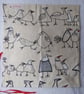 Knitting Needle Roll In Chicken Print Cotton  with 3 Pairs Bamboo Needles. - Image 5