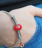 Upcycled and Re-Purposed Red Guitar String Bangle - Image 6