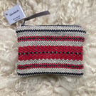 Wool Mini Pouch - Rosy Red: Handwoven in Wales