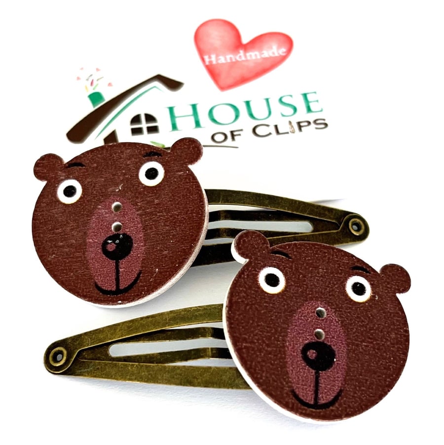 Victorian Hair Clip Collection - Bernice Bear Hair Clips - Bear Hair Snaps - Bea