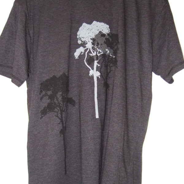 3 Trees Mens dark grey printed T shirt size medium