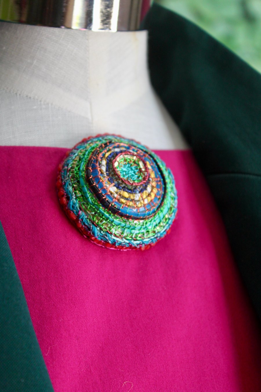 Domed Circle Brooch - sustainable jewellery