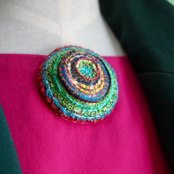 Domed Circle Brooch - sustainable jewellery