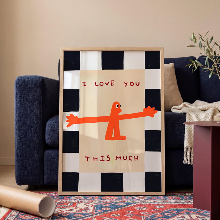 I Love You This Much Art Print, Family Wall Art, Love Print Poster, Happy Home D