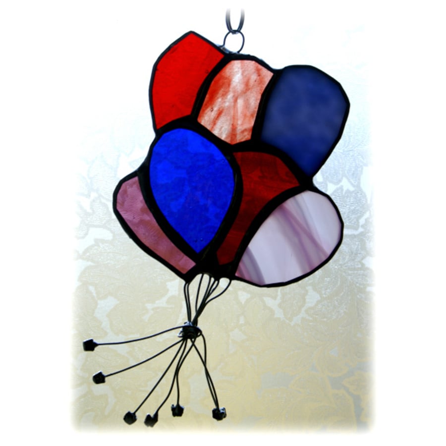 Balloons Suncatcher Stained Glass Handmade 