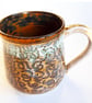 Mug Brown Glazed  - Hand Thrown Stoneware Ceramic Mug 