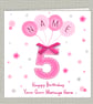 Handmade Personalised Girl's Birthday Card age 3-16, daughter, granddaughter etc