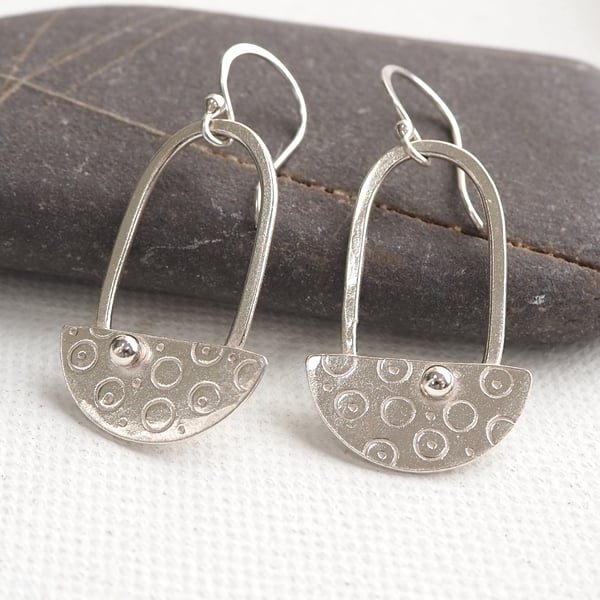 SALE Hallmarked silver earrings, Unique dangle earrings, one of a kind
