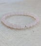 Rose quartz gemstone and sterling silver stretch bracelet  - Image 8