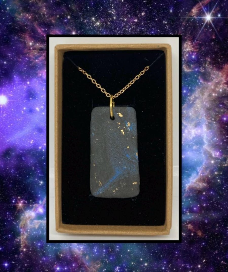Cosmos lightweight clay pendant necklace