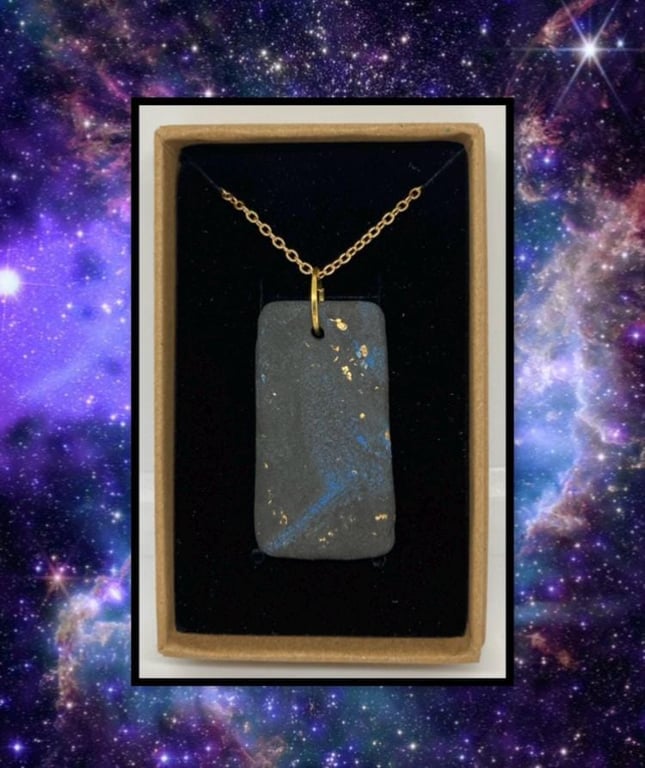 Cosmos lightweight clay pendant necklace
