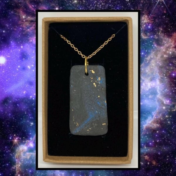 Cosmos lightweight clay pendant necklace