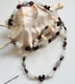 Natural Ruby Red Garnet, Moonstone, Peridot Sterling Silver Necklace - Image 3