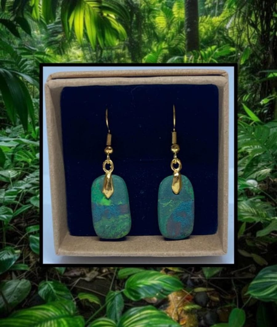 Jungle lightweight clay earrings