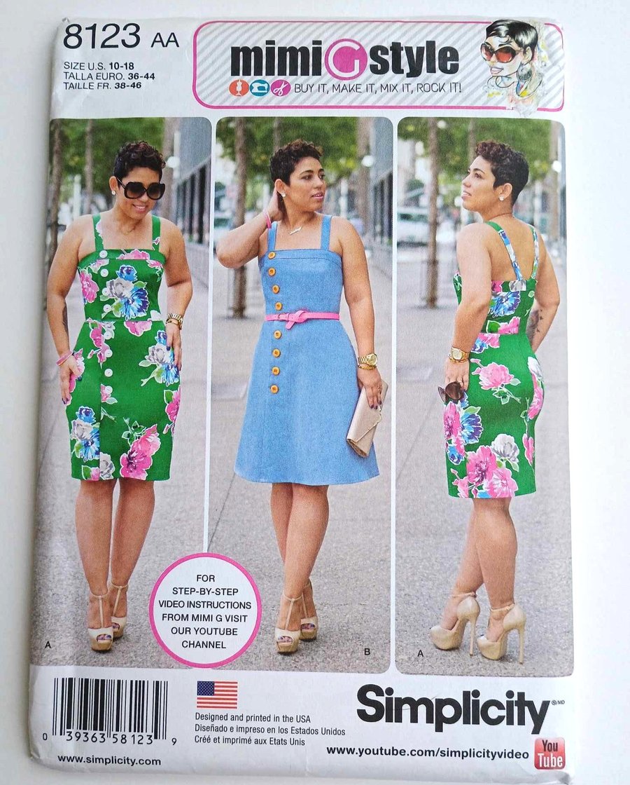 Sewing pattern -  Dress - multi size Simplicity 8123 Mimi summer style