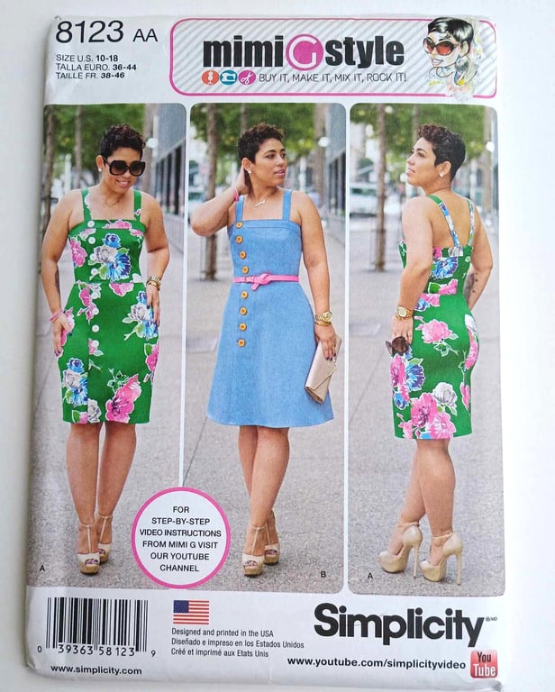 Sewing pattern -  Dress - multi size Simplicity 8123 Mimi summer style