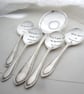 Boars Head Carol Spoons, set of 5, hand stamped vintage spoons for Xmas - Image 6