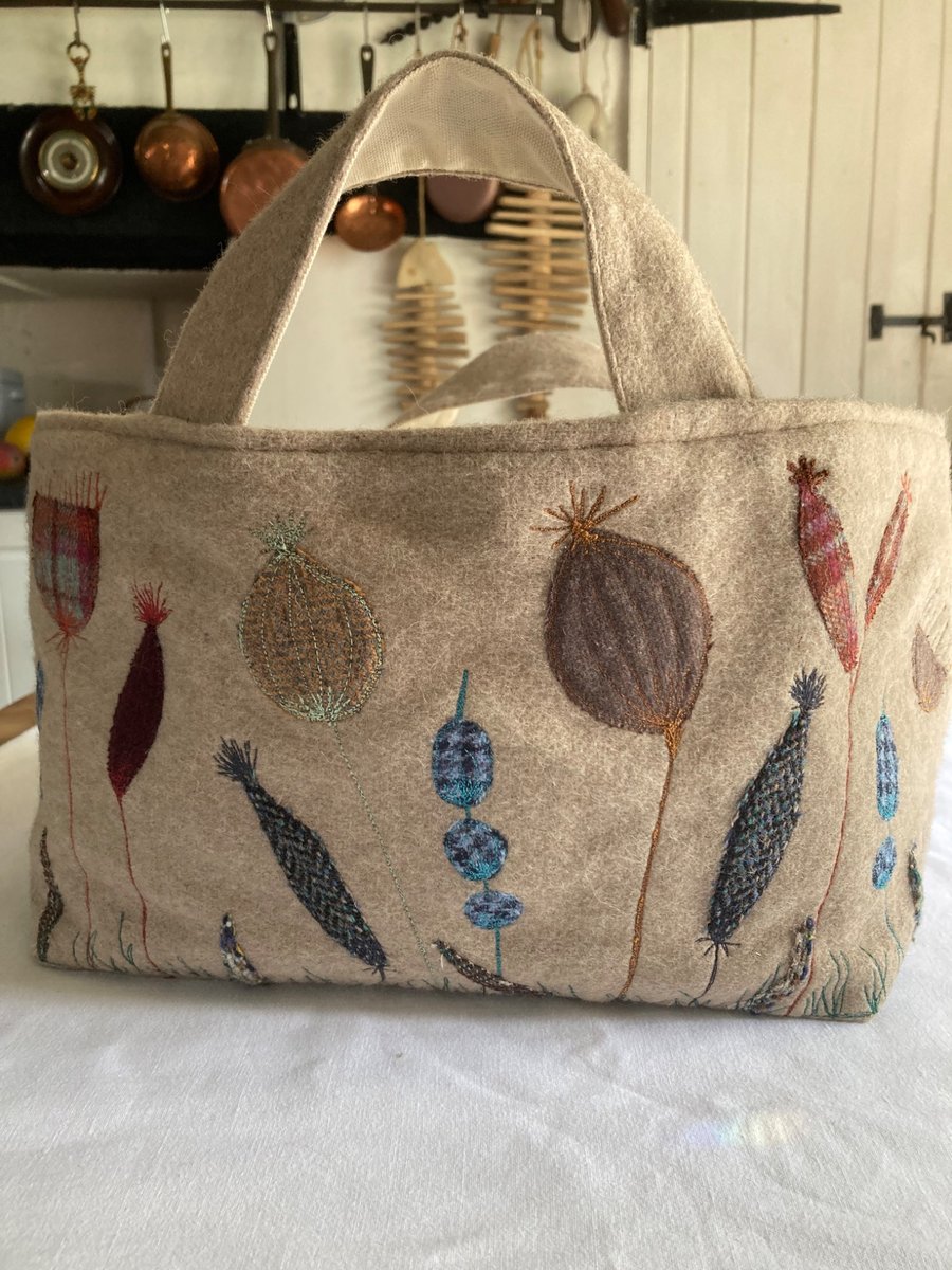 Soft bodied woollen storage basket.