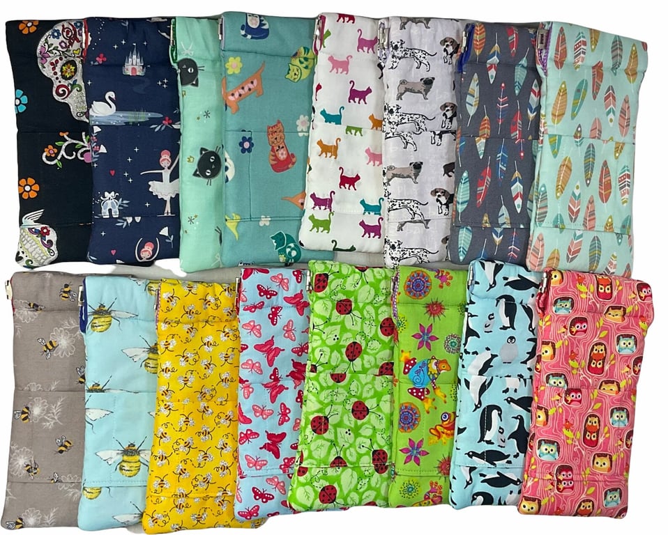 Snap shut glasses case, fabric spectacles pouch, sunglasses flex frame, ladies e