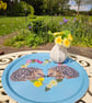 Hedgehogs in Primrose heart melamine tray, wildlife gift, serving tray - Image 8