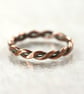 Copper Twist Ring Hammered Chunky Rope Ring - Unisex