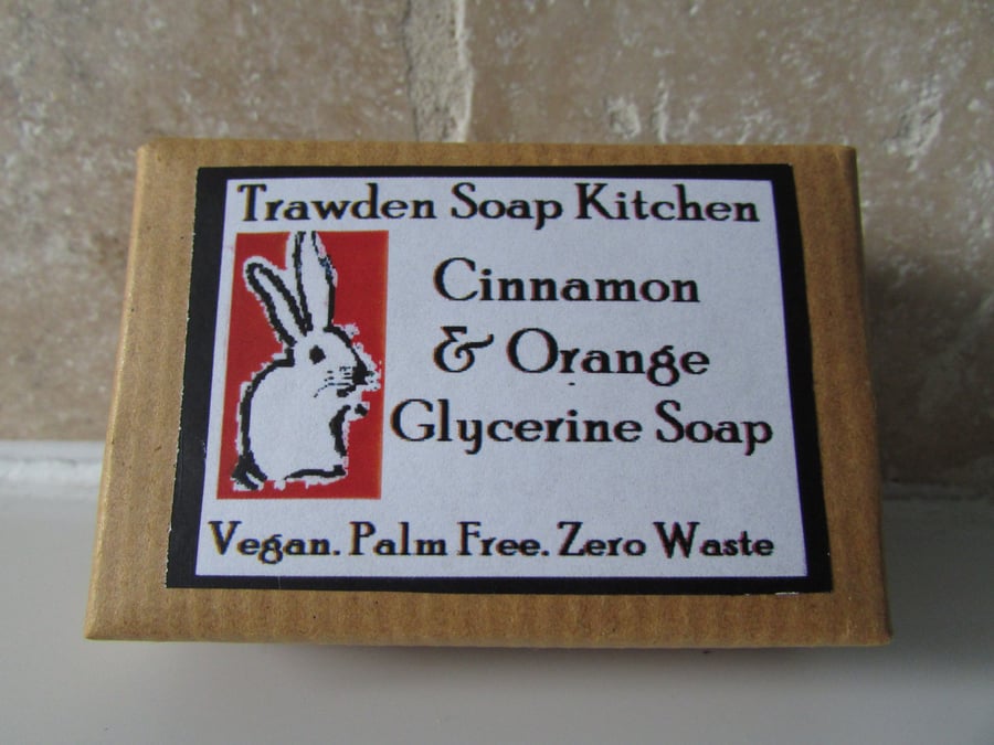 Cinnamon and Orange Palm Free Soap, 100g Bar