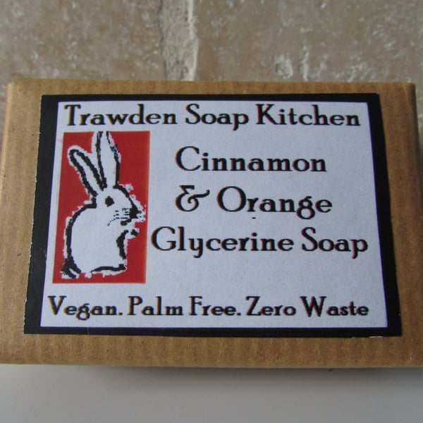 Cinnamon and Orange Palm Free Soap, 100g Bar