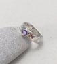 5mm Hammered Sterling Silver Amethyst Ring - Image 2
