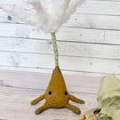 Spun Cotton Dandelion Seed Miniature Art Doll