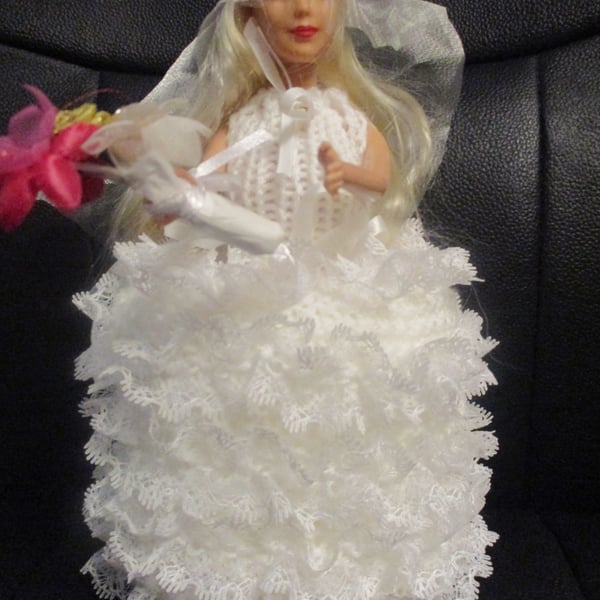 COVER GIRL - SPARE TOILET ROLL COVER - BRIDE