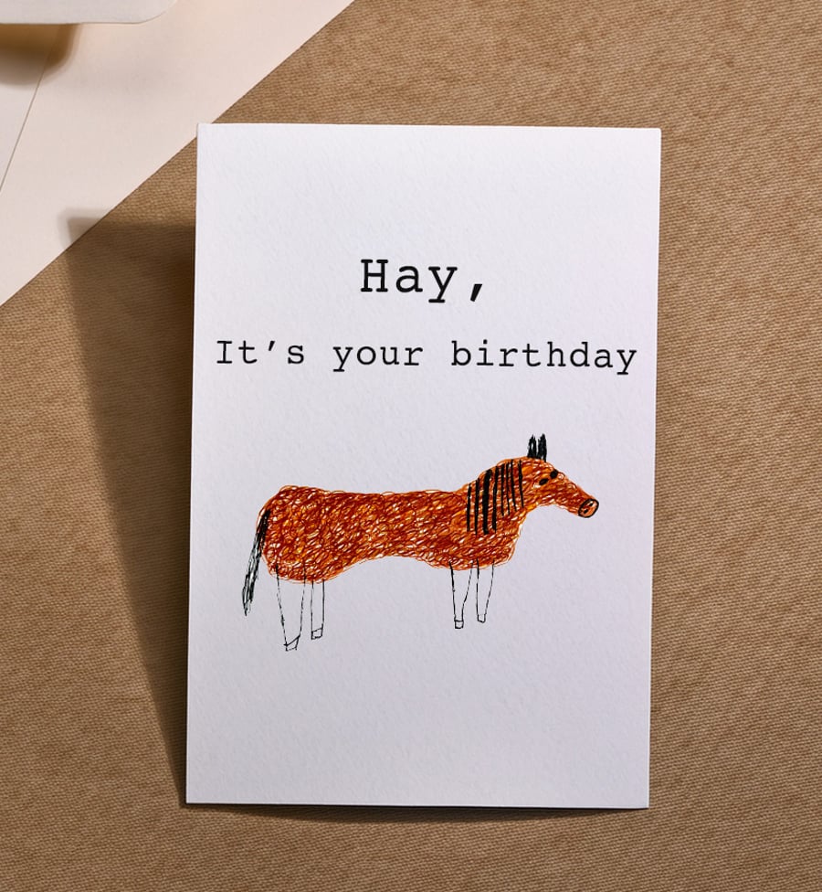 Funny birthday card 'hay it's your birthday'