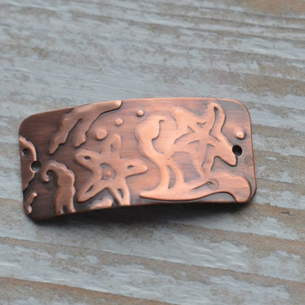 Handmade Copper Embossed Sea Starfish Ocean Bracelet Connector Bar Finding