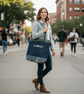 Weekender Tote.  Denim and Fauna Fabric.  Botanical Collection. - Image 6