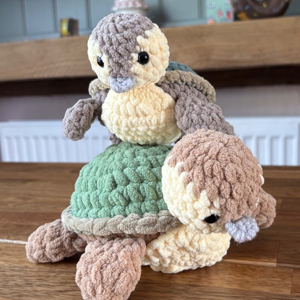 Crochet  turtle duck mum & baby set inspired by avatar the last air bender