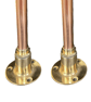 Pair of Brass & Copper Taps - Handmade Vintage Style Polished - Image 4
