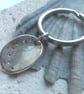 Sterling Silver Ormer Shell Charm with Steel Keyring - Image 1