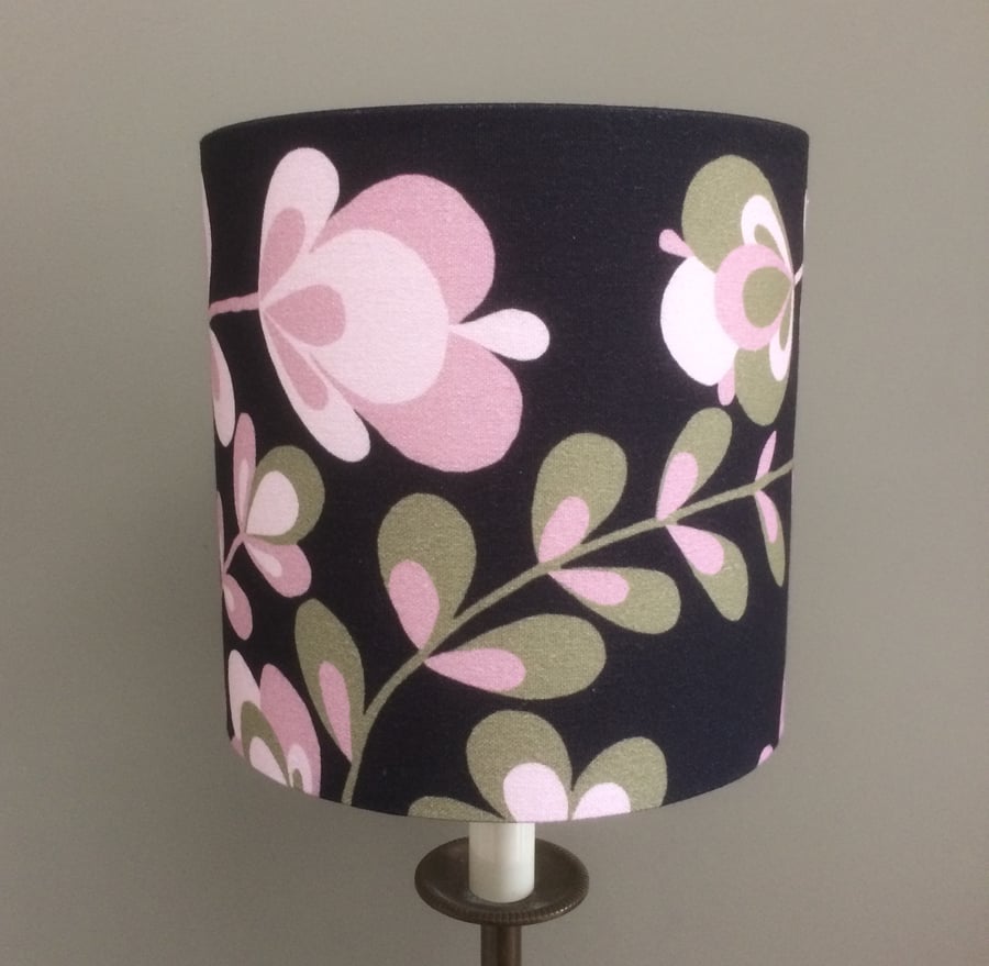 Pink and Green BIG Groovy Flower Retro 60s 70s style fabric Lampshade