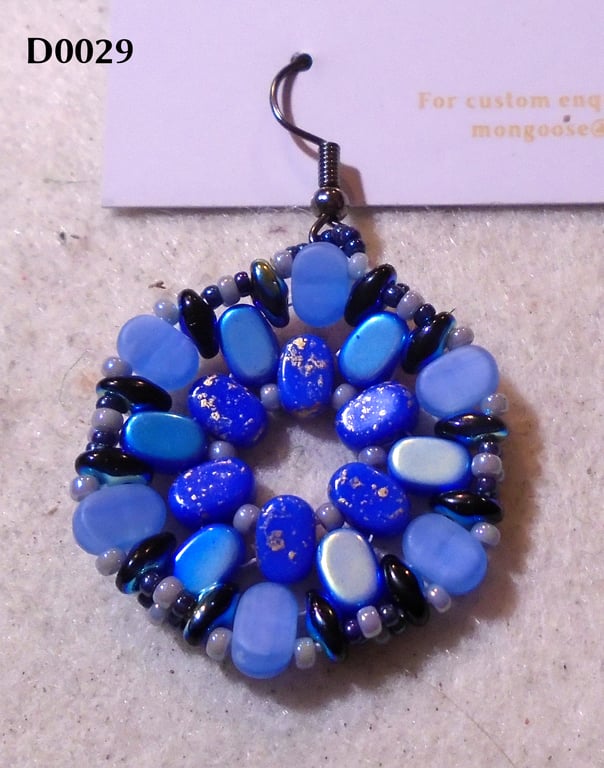 Hexagonal bead earrings (customisable)