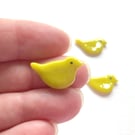 Pack of 6 yellow birds made with Bullseye 90coe glass, easter chicks