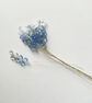 (FS21G mixed blue ) 10 Stems Handmade Crystal Bead Leaf Sprays with Gold Stems
