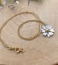 Handmade Gold & Silver Daisy Necklace (gold chain) - Image 6