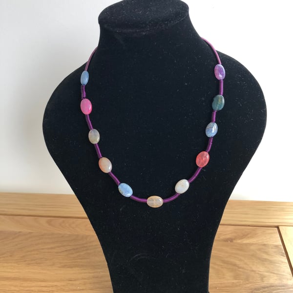 Agate & Wire Spirals 20” Necklace