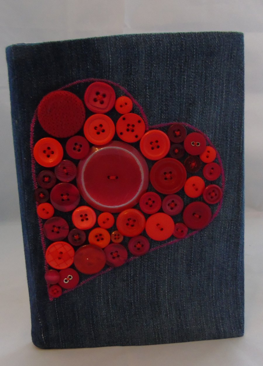 Button Heart Removable Notebook Cover A5