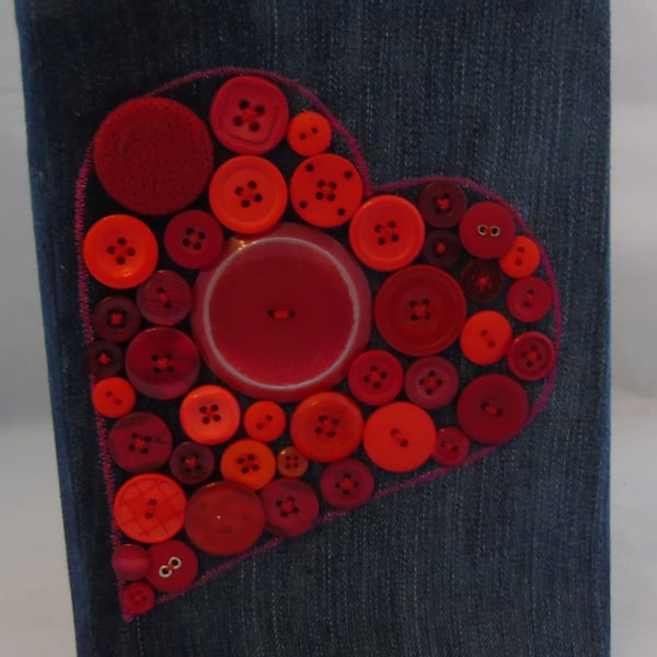 Button Heart Removable Notebook Cover A5