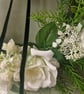 Handmade White Rose Wreath,Classic Ivory and Cream Roses, Lush Greenery, Gypsoph - Image 3