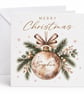 Personalised Christmas Card, Gold Bauble Christmas Card, Custom Name Card - Image 4