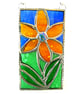 Flower Picture Stained Glass Suncatcher Art Red Yellow Orange Handmade Floral - Image 7