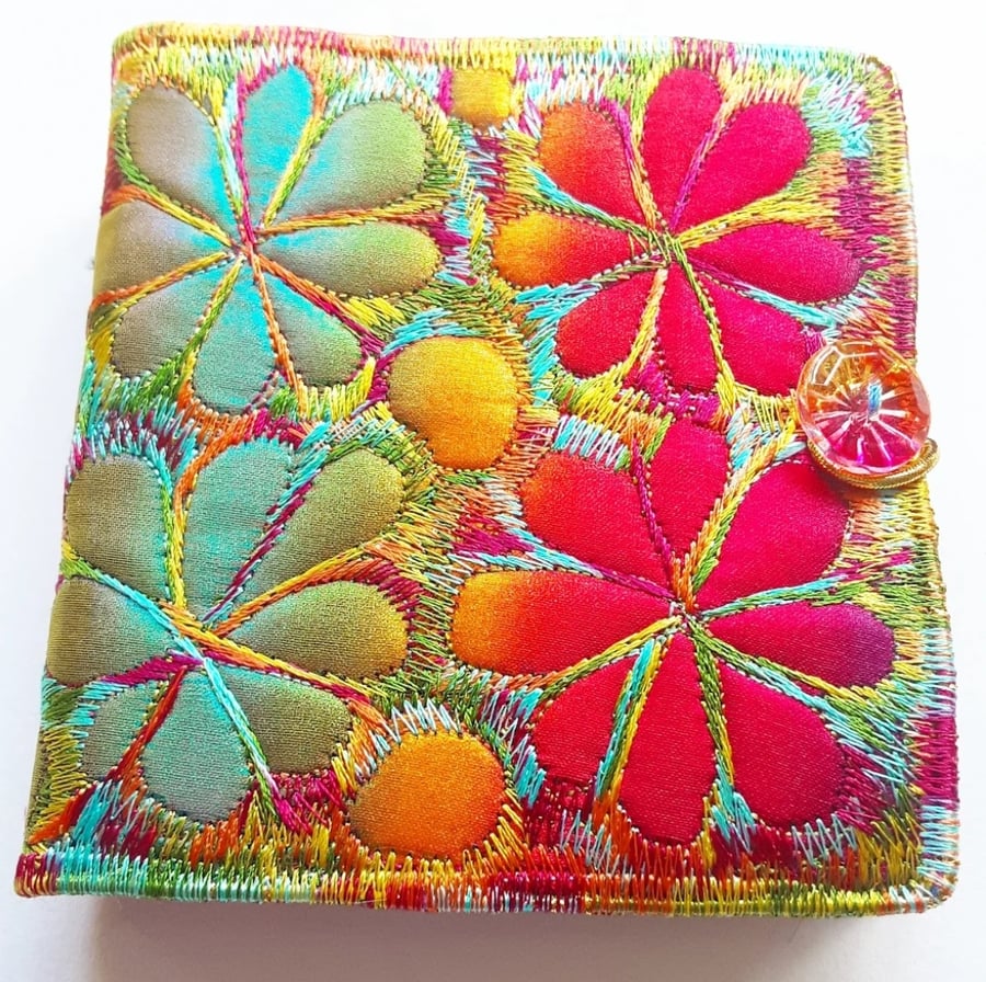 Sewing Needle Case with Free Machine Embroidery 