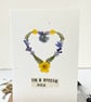 Handmade Birthday Card, Real Pressed Flower Heart,   - Image 5