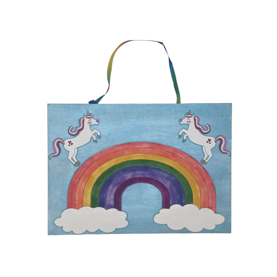 Image of Rainbow & Unicorn Wall Art